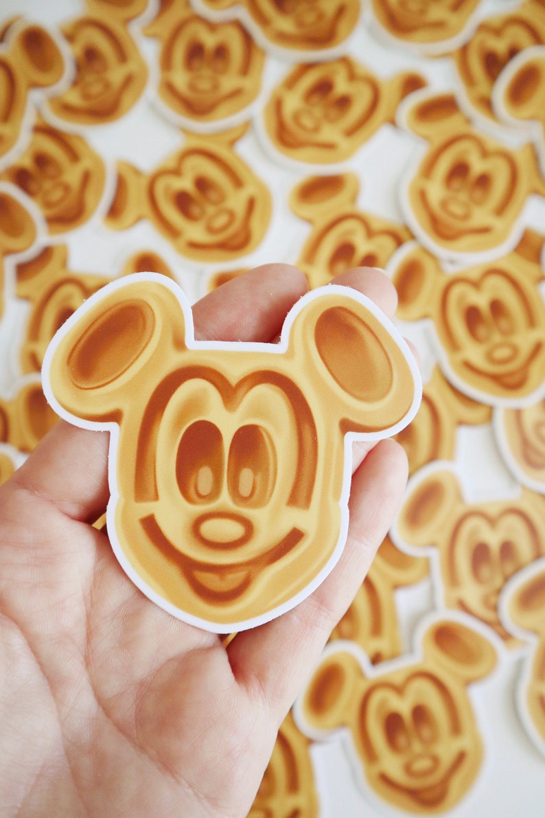 Mickey Waffle Vinyl Waterproof Sticker Etsy UK