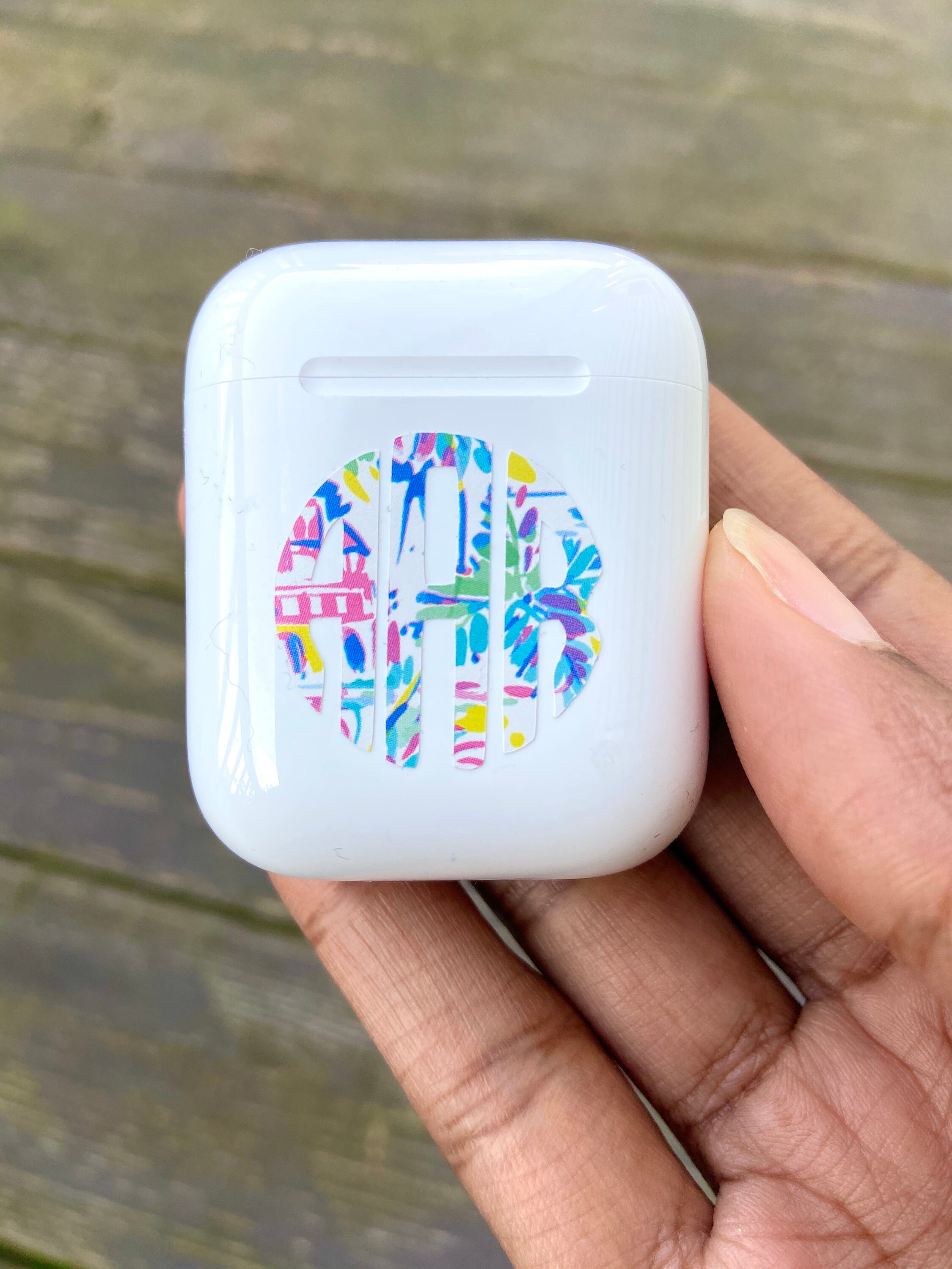 Monogram Airpod Case Vinyl Sticker Etsy