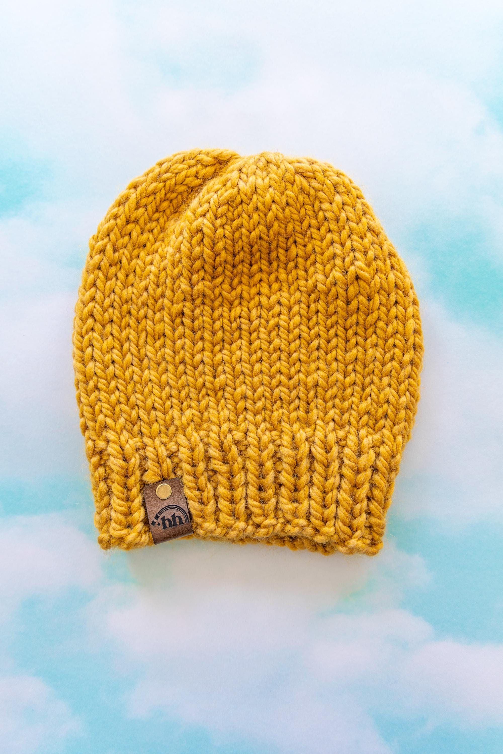 Mustard Yellow Chunky Hand Knit Beanie - Etsy display picture 3
