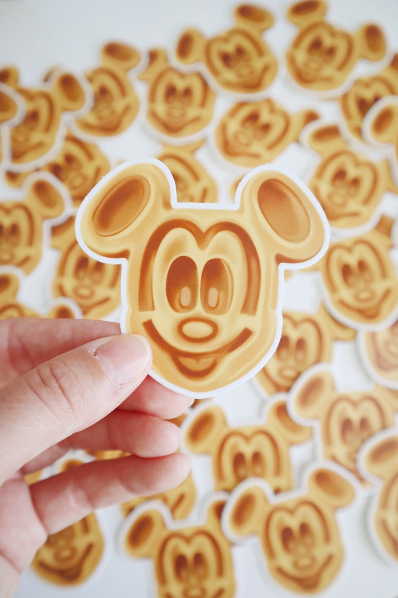 Mickey Waffle Vinyl Waterproof Sticker Etsy