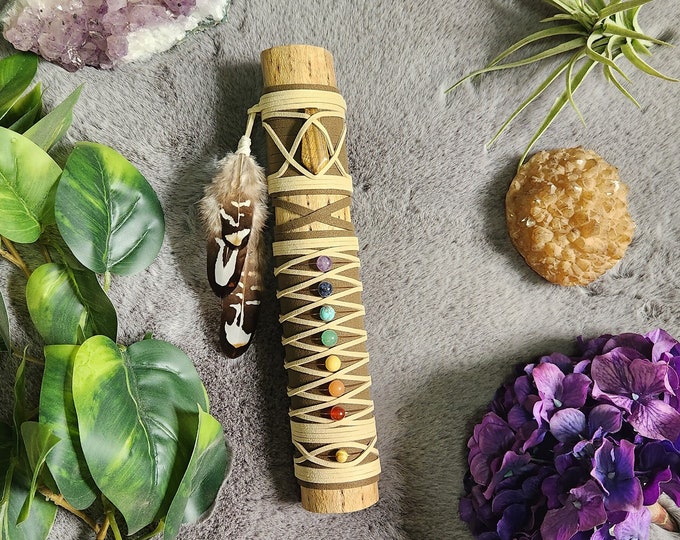Chakra Rainstick, Spirit Stick, Totem, Chakra Healing, Meditation, Yoga