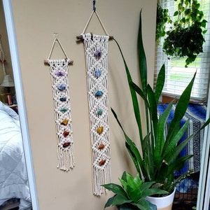 Chakra macrame wall hanging, chakra decor, chakra healing, wall art, meditation, spiritual, healing crystals, yoga decor, chakra stones