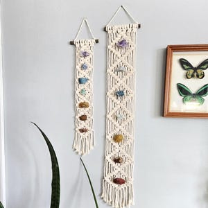 Chakra macrame wall hanging, chakra decor, chakra healing, wall art, meditation, spiritual, healing crystals, yoga decor, chakra stones