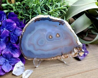 boheme natural stone boho chic agate coaster agate M21 Large agate slice with acrylic stand organic art natural art grade AA