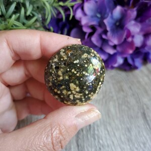 Ocean Jasper palm stone, .9 oz, orbicular jasper, sacred geometry, large tumbled stones, healing crystals, earthy, #X13