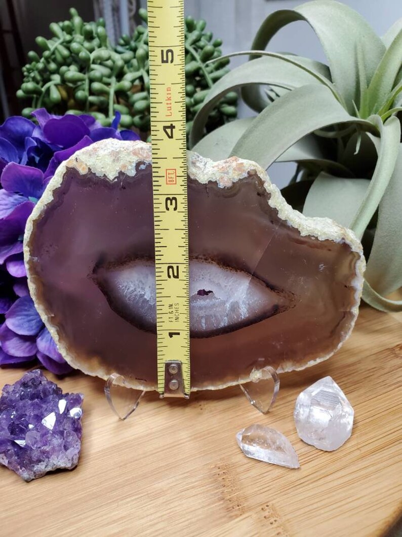 boheme natural stone boho chic agate coaster agate M21 Large agate slice with acrylic stand organic art natural art grade AA