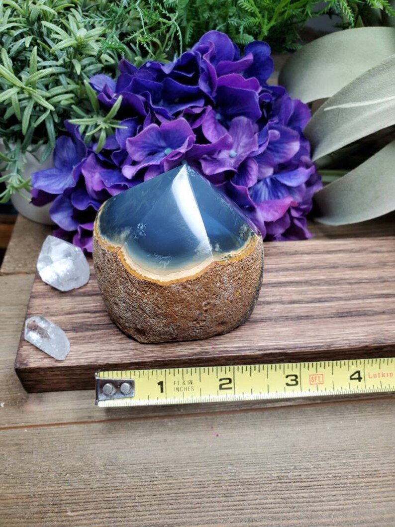 #6 boho chic organic art crystals natural stone Agate top polished over 12 lb blue agate agate art boheme