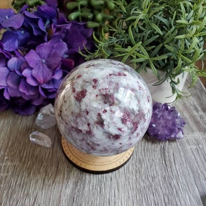 Pink tourmaline sphere, 75mm, 1 lb 5.12 oz, red tourmaline, rubellite, heart chakra, natural stone, crystals, meditation, pastels, #N3