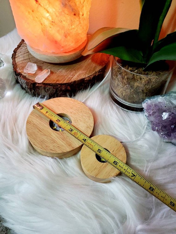 Led Lights Display Base 2pcs Wooden Lighted Base Stand