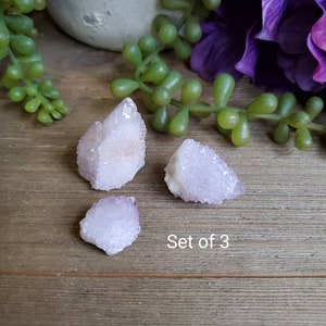Amethyst spirit quartz, set of 3, lavender, amethyst cactus quartz, natural amethyst, natural stone, fairy quartz, set A
