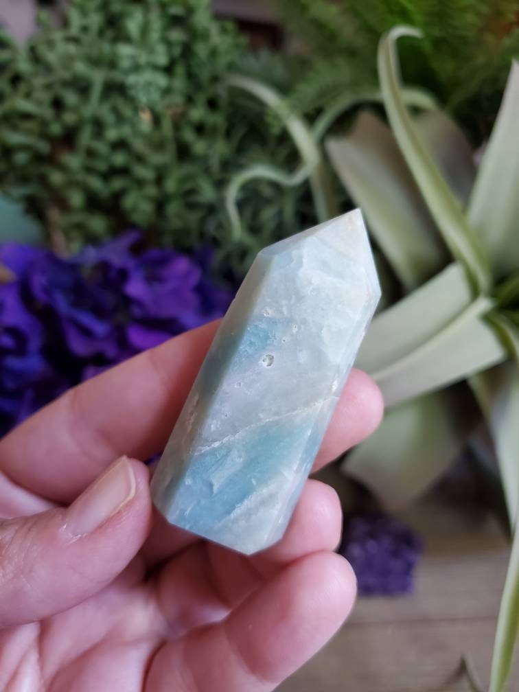 Sky Blue Quartz Tower, Small, Blue Crystals, Crystal Generator