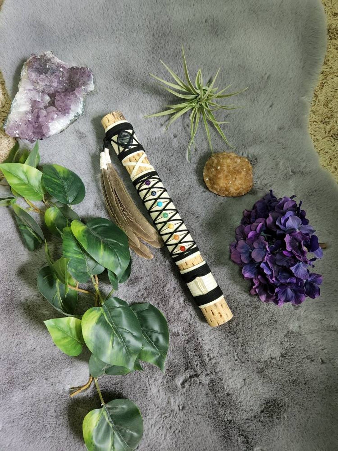 Chakra Rainstick Spirit Stick Crystals Totem Meditation Etsy