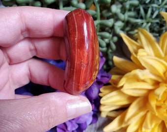 Carnelian palm stone, tumbled stone, crystals, chakra stones, courage, red stone, meditation crystals, root chakra, #S30