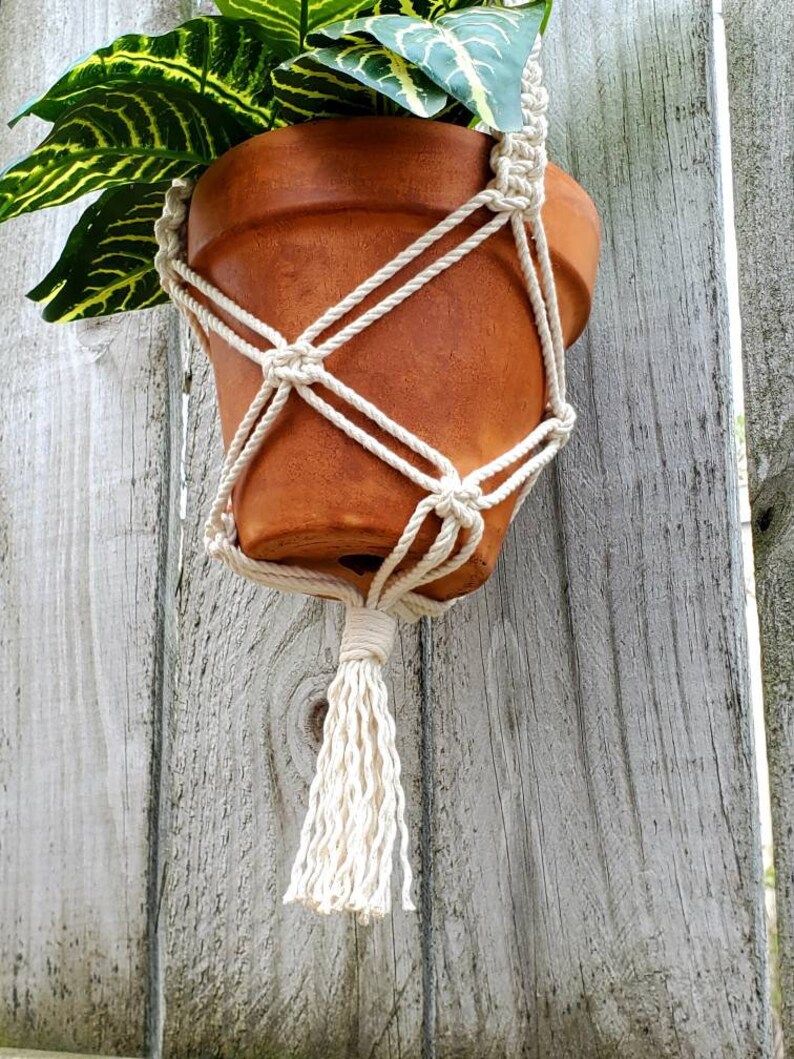 Macrame plant hanger, boho decor, bohemian, rustic, cottage chic, boho chic, hanging planter, urban jungle, plant lady image 5