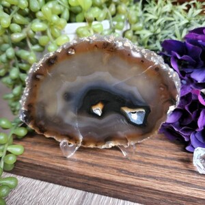 天然瑪瑙スライスとアクリルイーゼル、天然石、ドゥルージーデオード、オーガニック、自然アート、ボヘミアンシック、ボヘミアン、S4