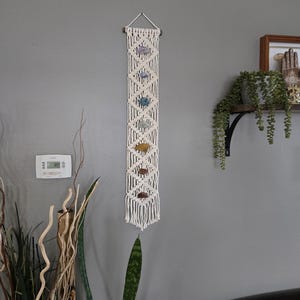 Chakra macrame wall hanging, chakra decor, chakra healing, wall art, meditation, spiritual, healing crystals, yoga decor, chakra stones image 9