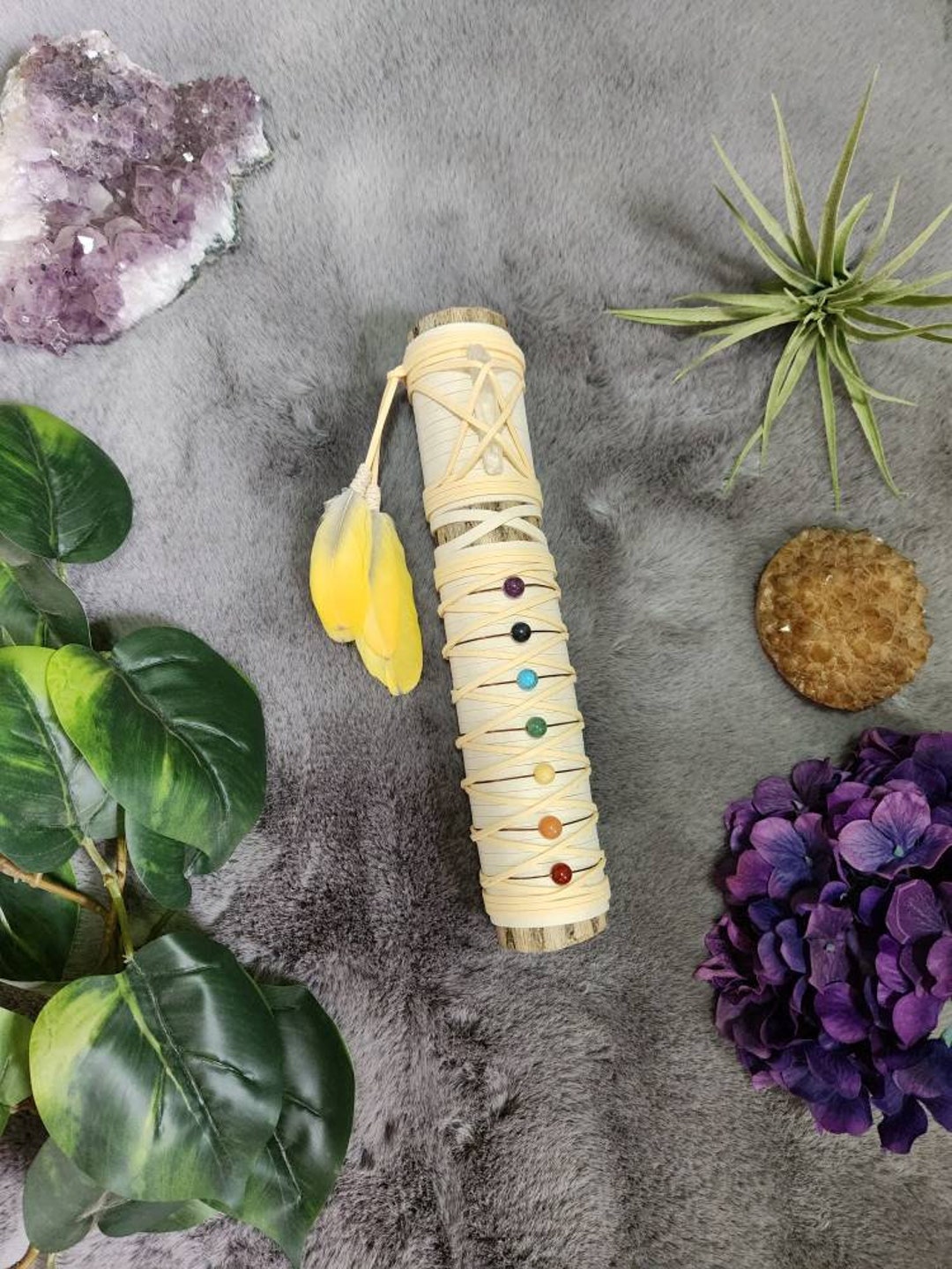 Chakra Rainstick, Spirit Stick, Totem, Chakra Healing, Meditation, Yoga