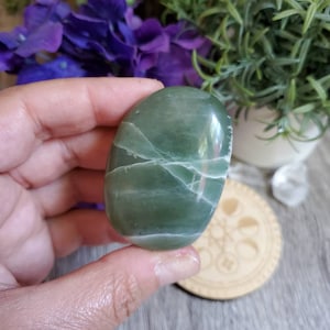 Garnierite palm stone, 1.75 oz, worry stones, good luck stone, self love crystals, healing crystals, heart chakra, #73
