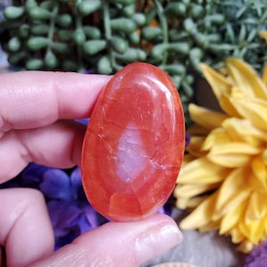 Carnelian palm stone, tumbled stone, crystals, chakra stones, courage, red stone, meditation crystals, root chakra, #S15
