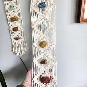Chakra macrame wall hanging, chakra decor, chakra healing, wall art, meditation, spiritual, healing crystals, yoga decor, chakra stones image 3