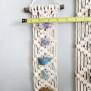 Chakra macrame wall hanging, chakra decor, chakra healing, wall art, meditation, spiritual, healing crystals, yoga decor, chakra stones image 12