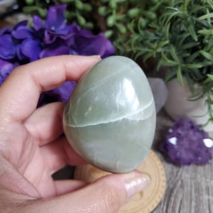 Large Garnierite palmstone, 5.5 oz, worry stones, good luck stone, self love crystals, healing crystals, meditation, #104