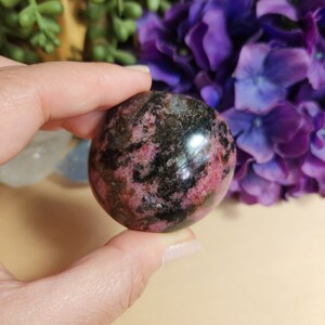 Rhodonite palm stone, large tumbled stone, crystals, healing crystals, heart chakra, chakra stones, #3