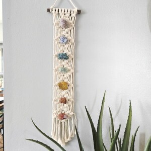 Chakra macrame wall hanging, chakra decor, chakra healing, wall art, meditation, spiritual, healing crystals, yoga decor, chakra stones image 6