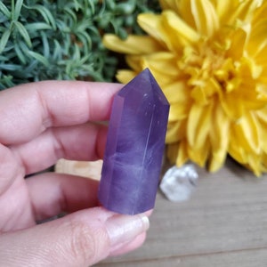 Purple fluorite tower, 1.75 oz , banded fluorite, crystals, natural stone, altar decoration, protective stone, crystal grid, #P6