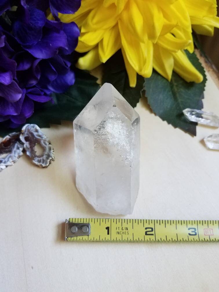 値下げしました　大きな人工水晶　直径２０ｃｍ　重量１２．５ｋｇ Large Clear Quartz Crystal, 5.25 Oz, Extra Quality