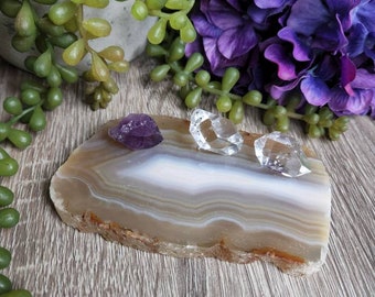 Natural agate slab, banded agate, altar display, natural stone, agate coaster, organic art, boheme, boho chic, natural art, agate T13