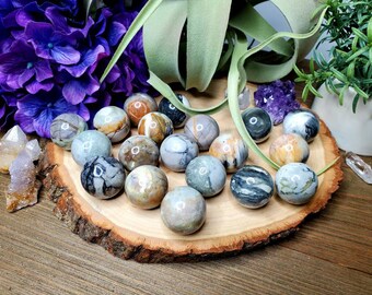 Picasso jasper sphere, 25mm, crystal sphere, grounding crystals, healing crystals, root chakra, earth element