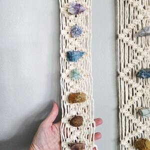 Chakra macrame wall hanging, chakra decor, chakra healing, wall art, meditation, spiritual, healing crystals, yoga decor, chakra stones image 4