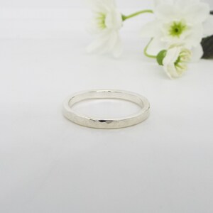 His and Her Silver Promise Rings Hammered Sterling Silver Handmade image 6