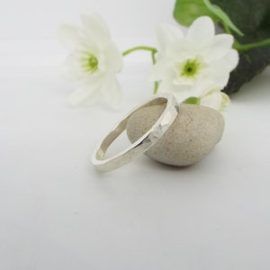 His and Her Silver Promise Rings Hammered Sterling Silver Handmade image 7