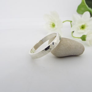 His and Her Silver Promise Rings Hammered Sterling Silver Handmade image 8