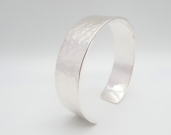 Hammered Silver Cuff Bracelet, Sterling Silver, Custom