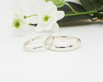 Sterling Silver Ring Set - His and Hers - Handmade