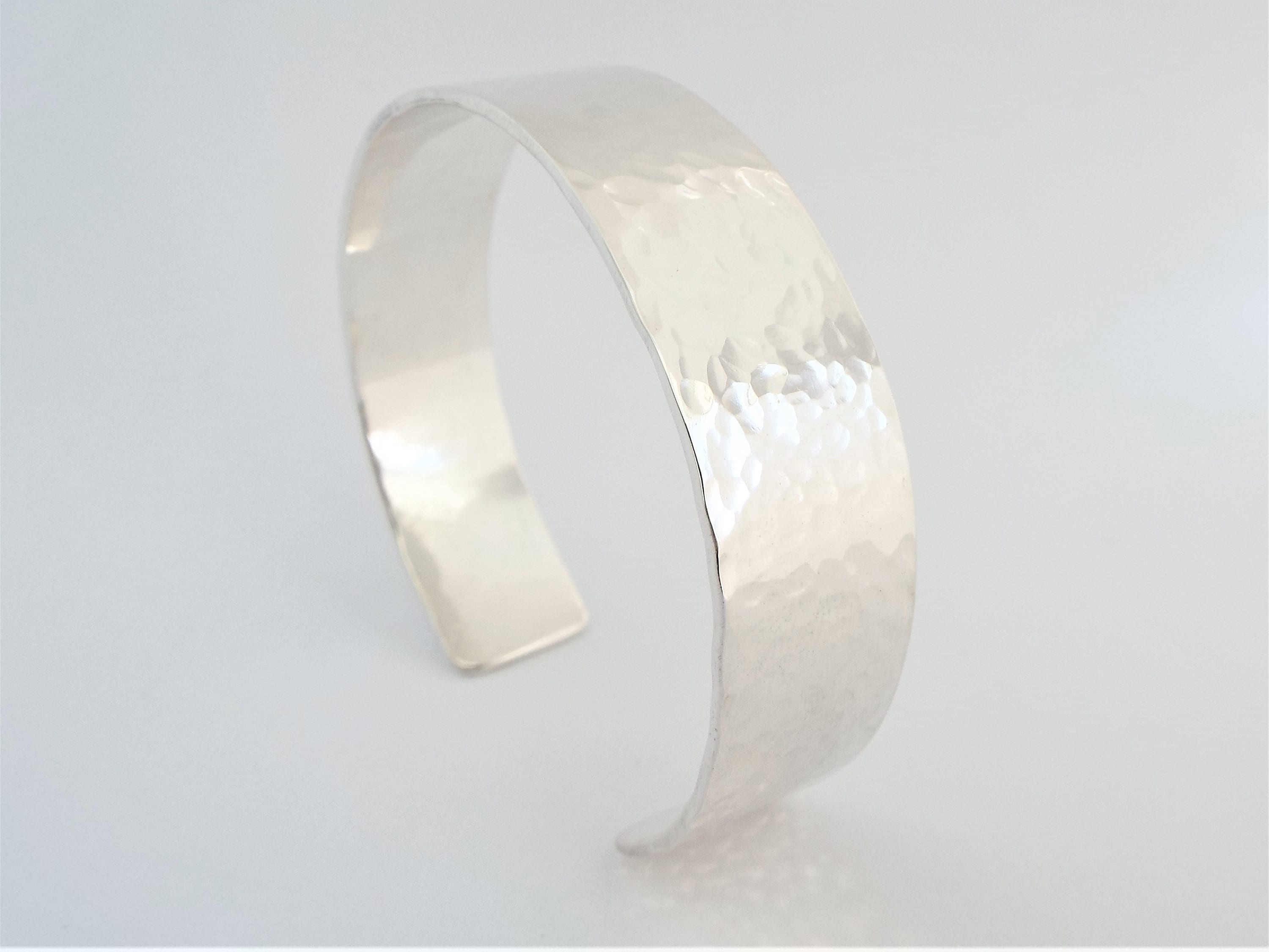 Hammered Silver Cuff Bracelet, Sterling Silver, Custom