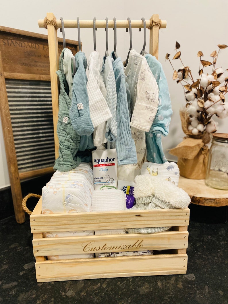 Baby Rack Crate Baby Closet - Baby Shower Gift - Baby Crate - Wooden Crate - Rustic ...