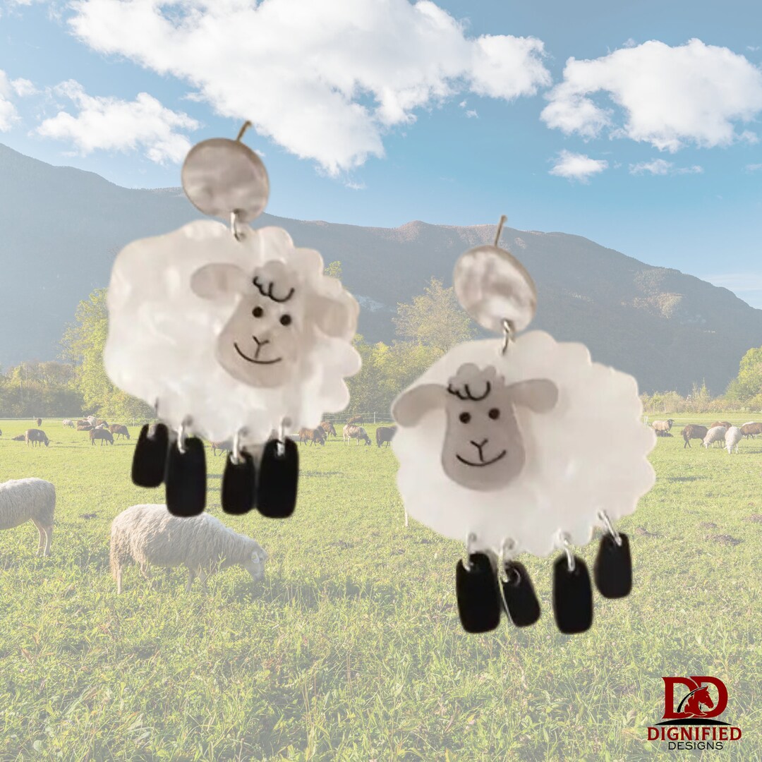 Cute Sheep Ear Rings Show Lamb Supplies and Gifts Etsy