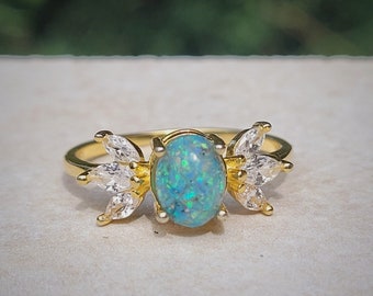 Memory Opal Ring - Custom Colors with Cremation Ash - The Luminous Legacy Memorial Ring - Gold or Silver Finish - NOT DIY