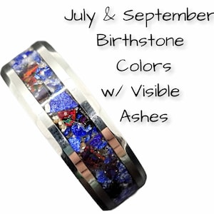 The Celebration of Life Memorial Ring * Birthstone Colors and Cremated Ashes to Celebrate Their Life and Love
