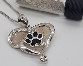 Beautiful Pet Memorial Pendant * We Only Need 1 Teaspoon or Less of Your Fur Baby&#39;s Ashes or Grave Dirt * Sterling Silver Cremation Necklace