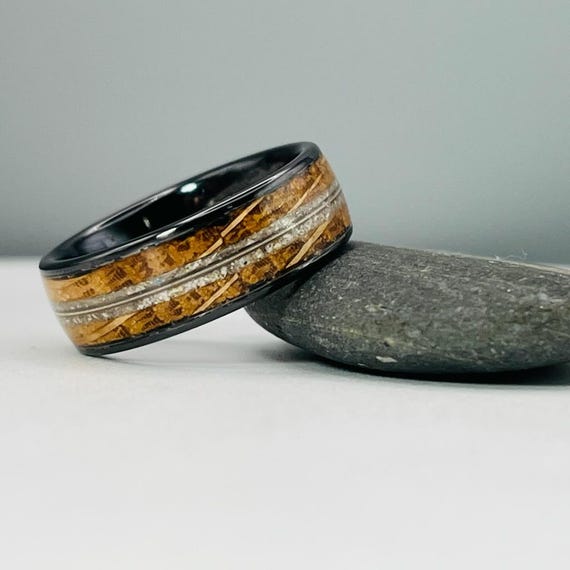 The "Infinite String Memorial Ring" Handcrafted w/ Cremation Ash, Guitar String, and Tennessee Whiskey Barrel