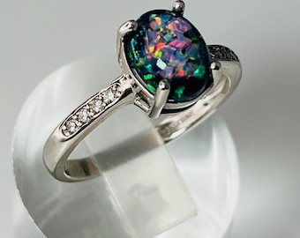 Threads of Time Fabric & Opal Memory Ring * Made from the Material You Send Us * Meaningful Keepsake Jewelry * 925 Sterling Silver