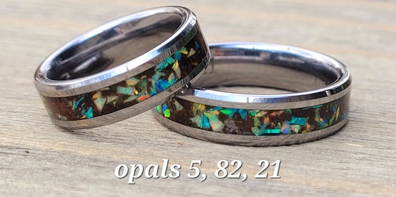 Cemetery Dirt Memorial Ring Graveyard Memorial Jewelry Opals Among