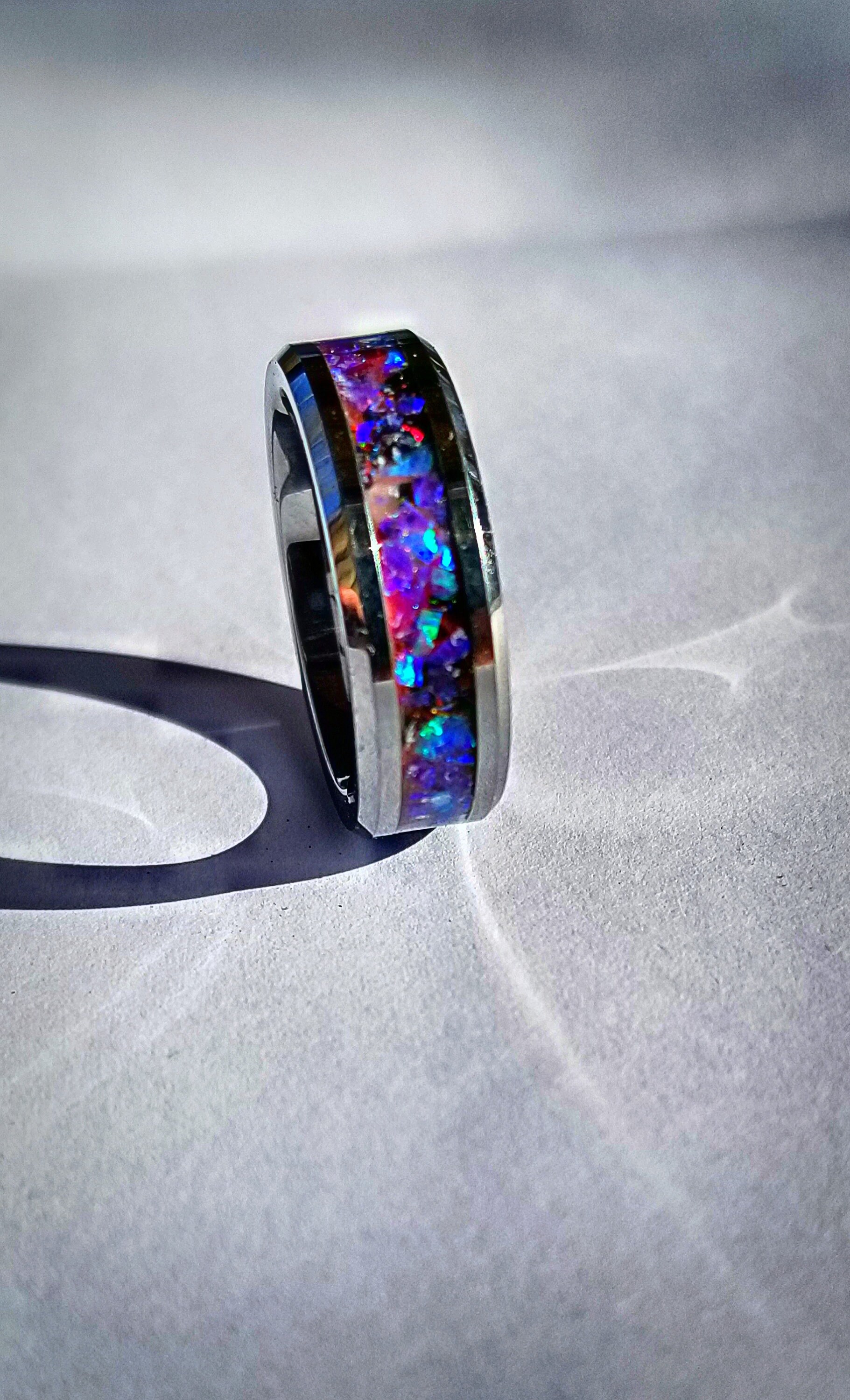 The Venus Ring * Indigo and Blue Ice Opal w/ Purple, Pink, and Blue G…