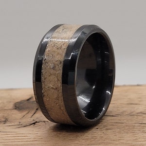 Cremated Ashes on a Black Ceramic Band * Memorial Heirloom Ring * Urn Jewelry * Custom Keepsake Box Options