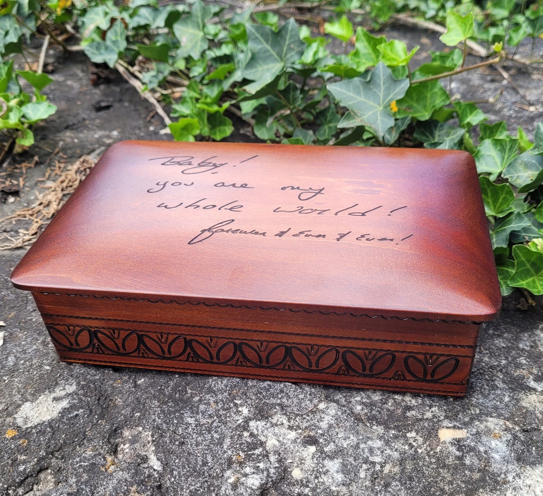 Keepsake Box Engraved With Your Family Member's Handwriting Deceased